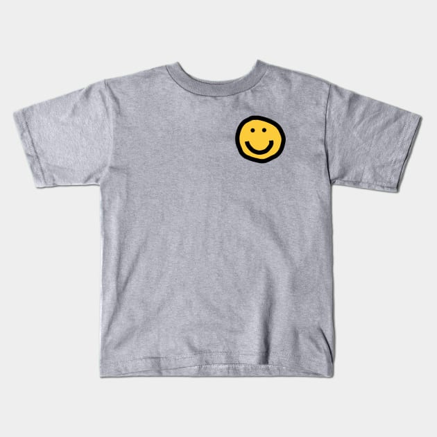 Small Face with Smile Kids T-Shirt by ellenhenryart
